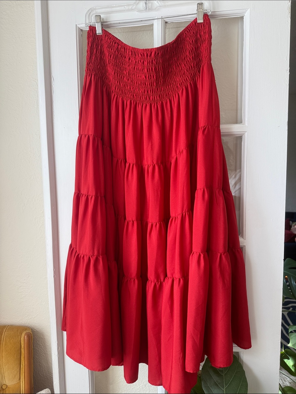 Lauren Ralph Lauren Red Tiered Maxi Skirt - Picture 5 of 10